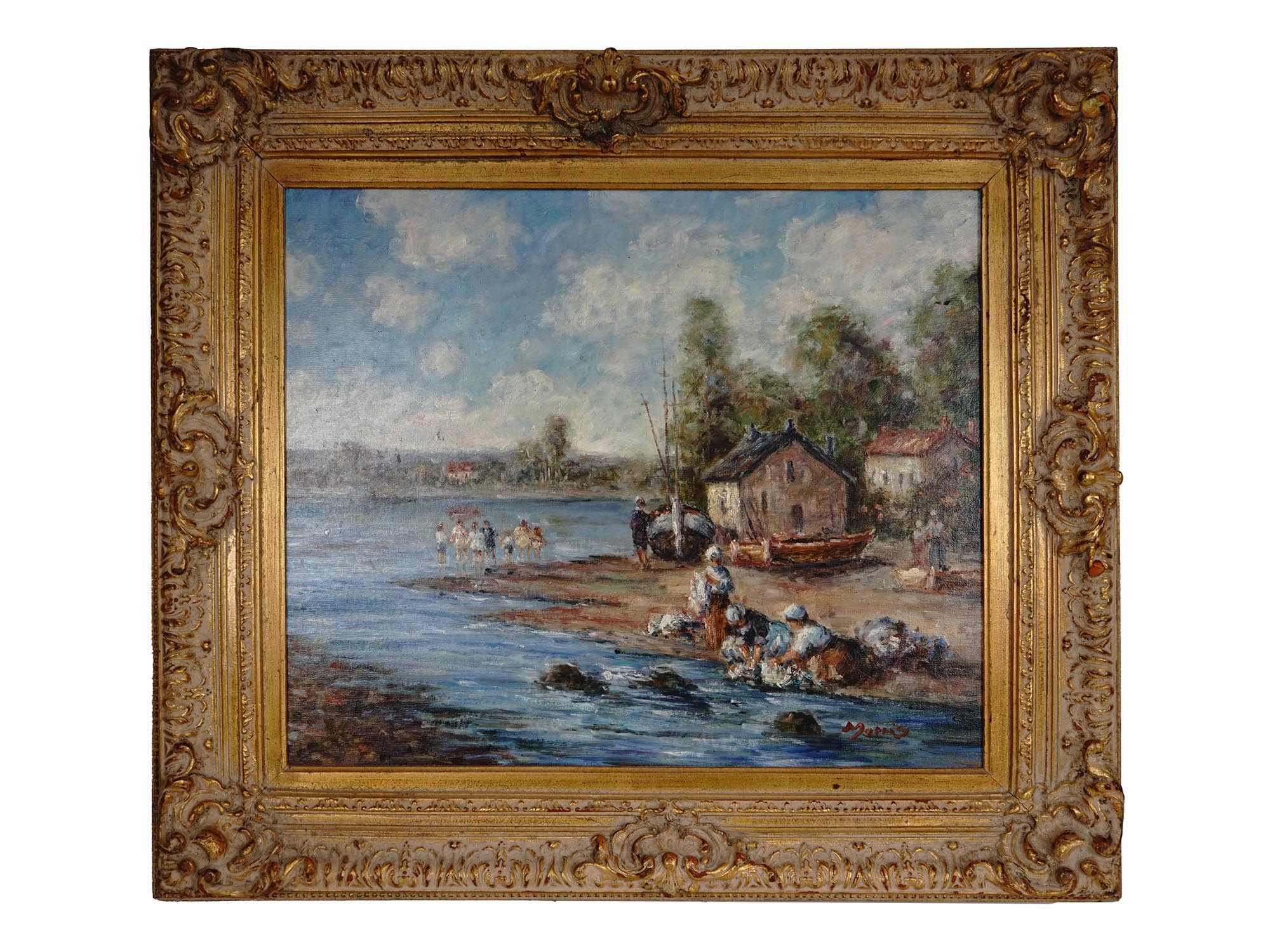 IMPRESSIONIST SEASCAPE OIL PAINTING SIGNED MORRIS PIC-0